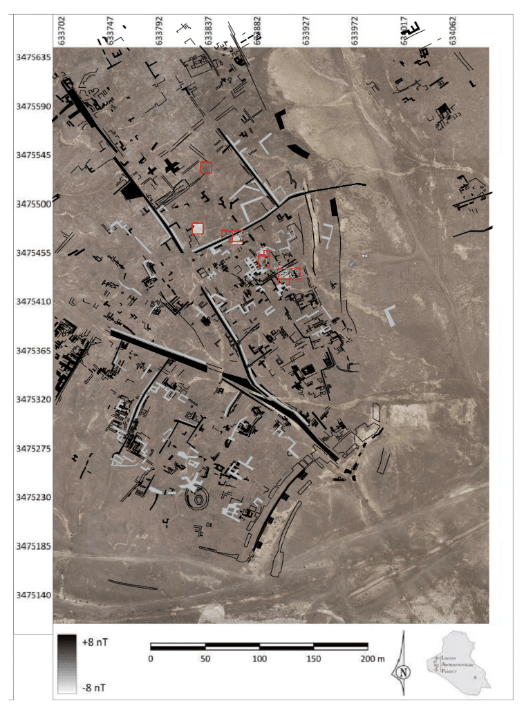 Figure 3: Digitized surface and subsurface architecture at Tell Al-Hiba Area H. Lagash Archaeological Project