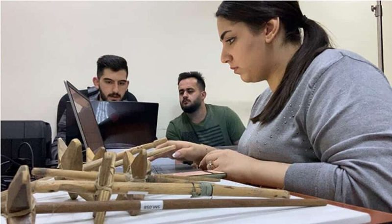 Antiquities Coalition project staff create data records for the collection database at the Syriac Heritage Museum, Erbil, for our USAID-funded work preserving religious minority community heritage. Photo © Peter Herdrich.