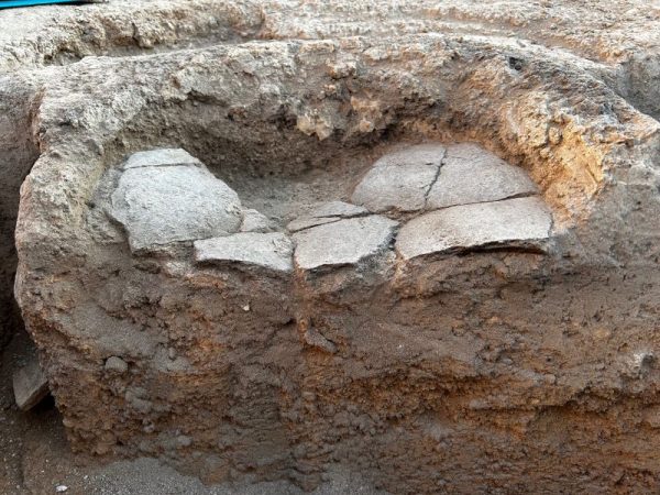 Photo 4: A cross section of one of the various cooking instillations excavated this year.