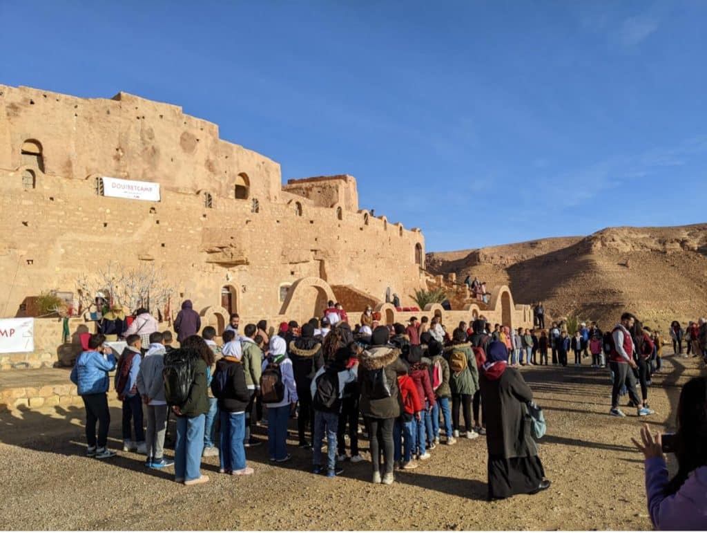 Members of the Tunisian Scouts visit Douiret. Photo Credit: ASOR.