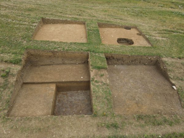 The main excavation area, Square E3.