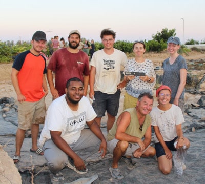 Suzanne Gilles and the team at Kissonerga Skalia, Cyprus. Photo credit Ian Hill.